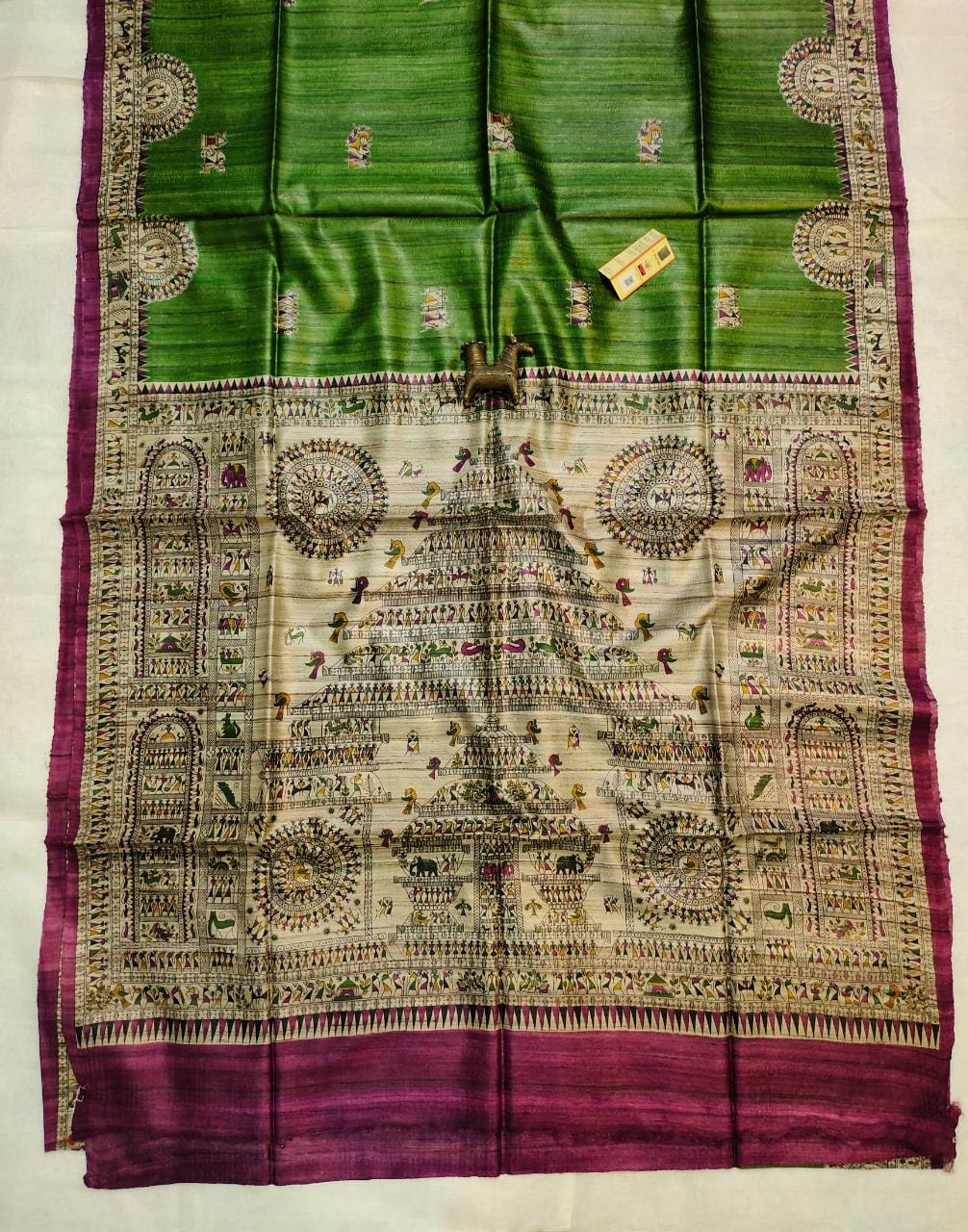 Pure Silk Tussar Ghicha Screen Printed Saree image 0