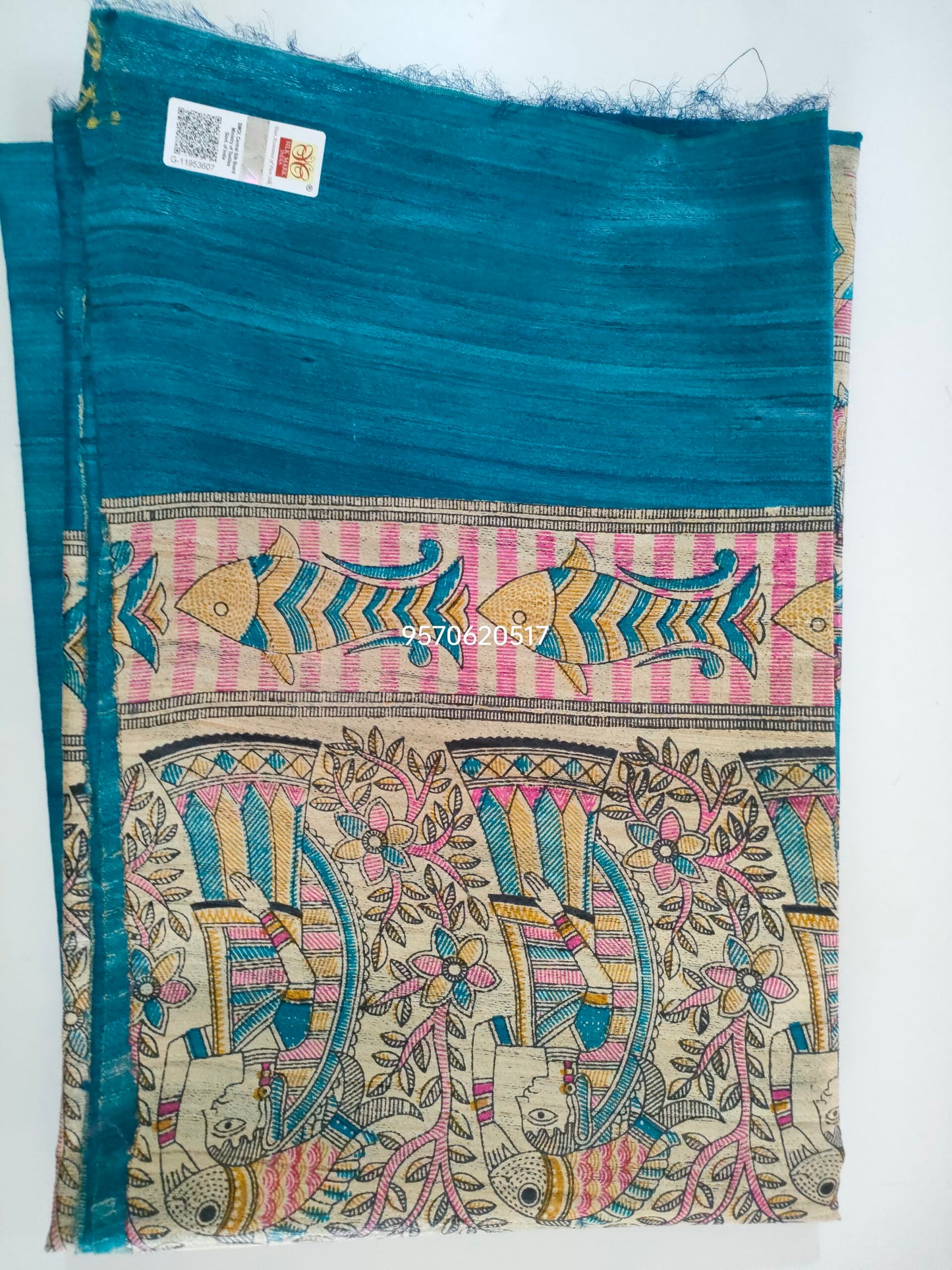 Pure Silk Tussar Ghicha Screen Printed Saree image 2
