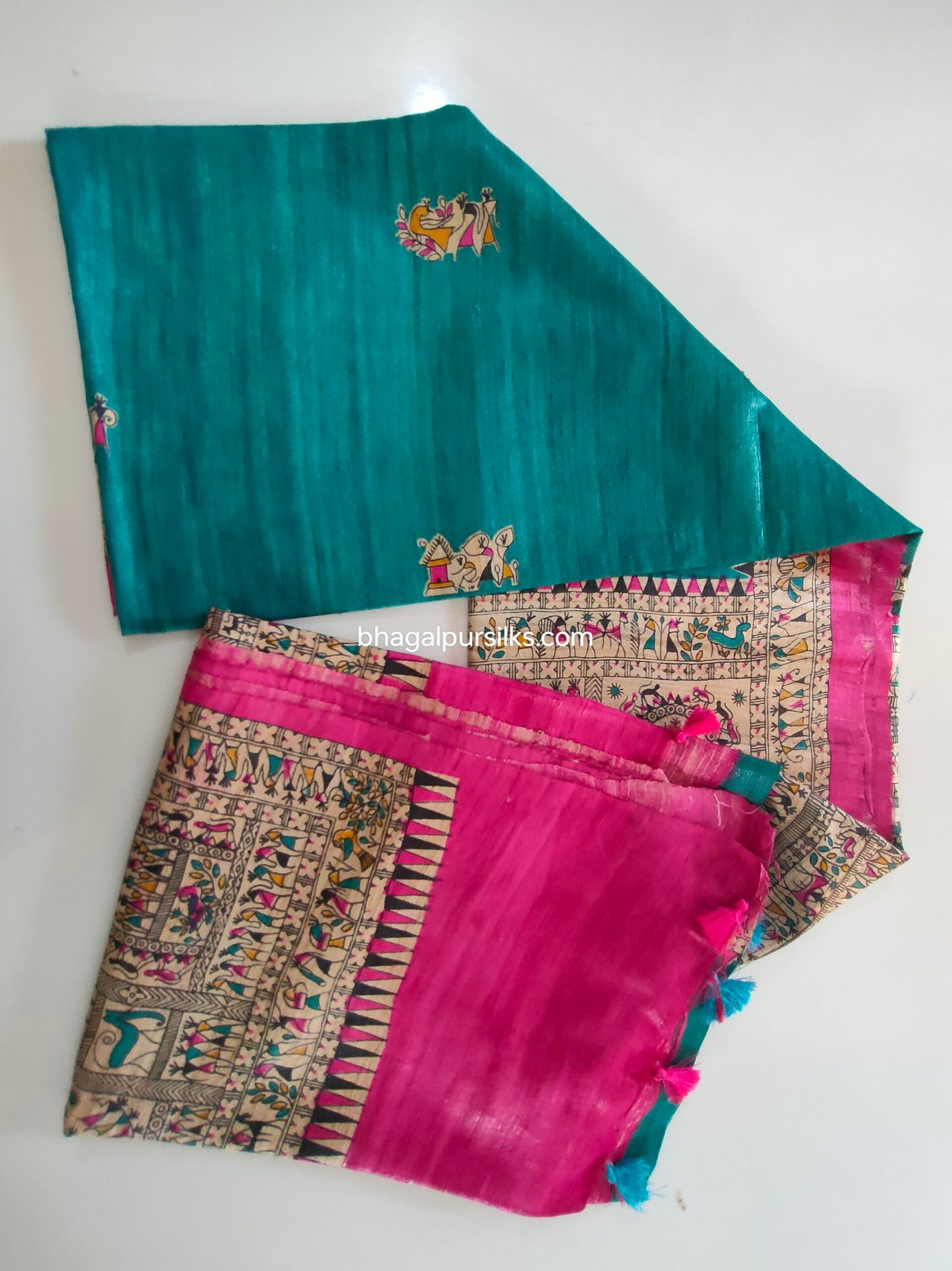 Pure Silk Tussar Ghicha Screen Printed Saree image 5
