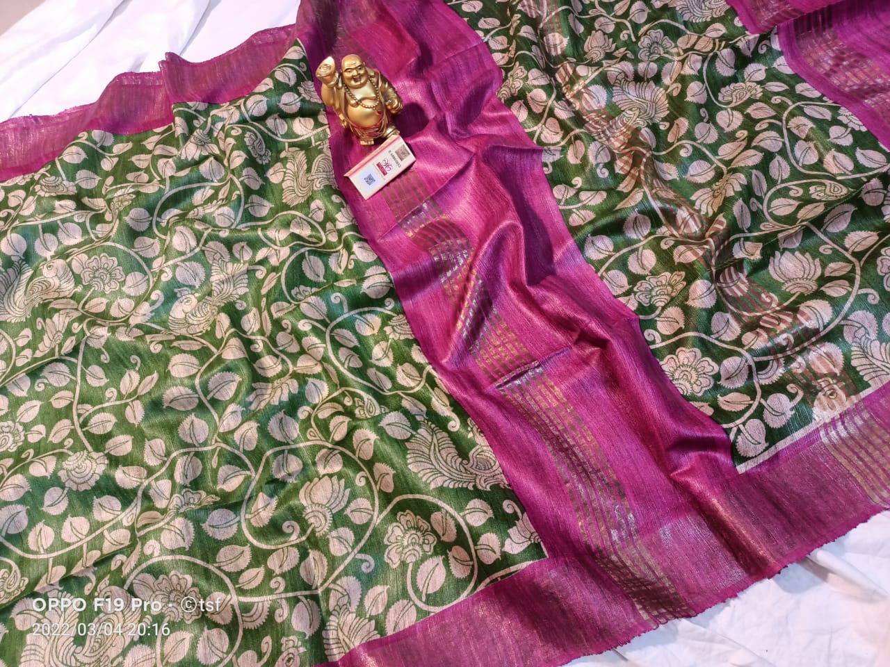 Pure Silk Tussar Ghicha Screen Printed Saree image 0