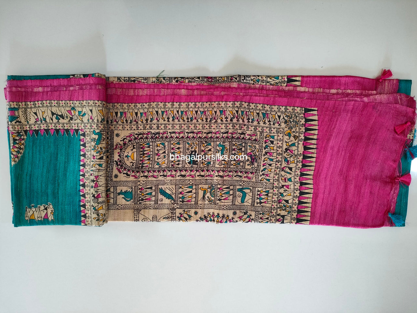 Pure Silk Tussar Ghicha Screen Printed Saree image 3