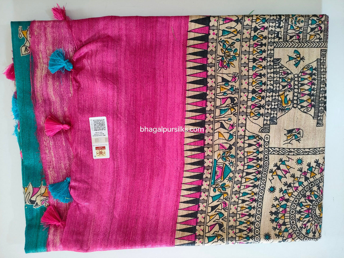 Pure Silk Tussar Ghicha Screen Printed Saree image 1