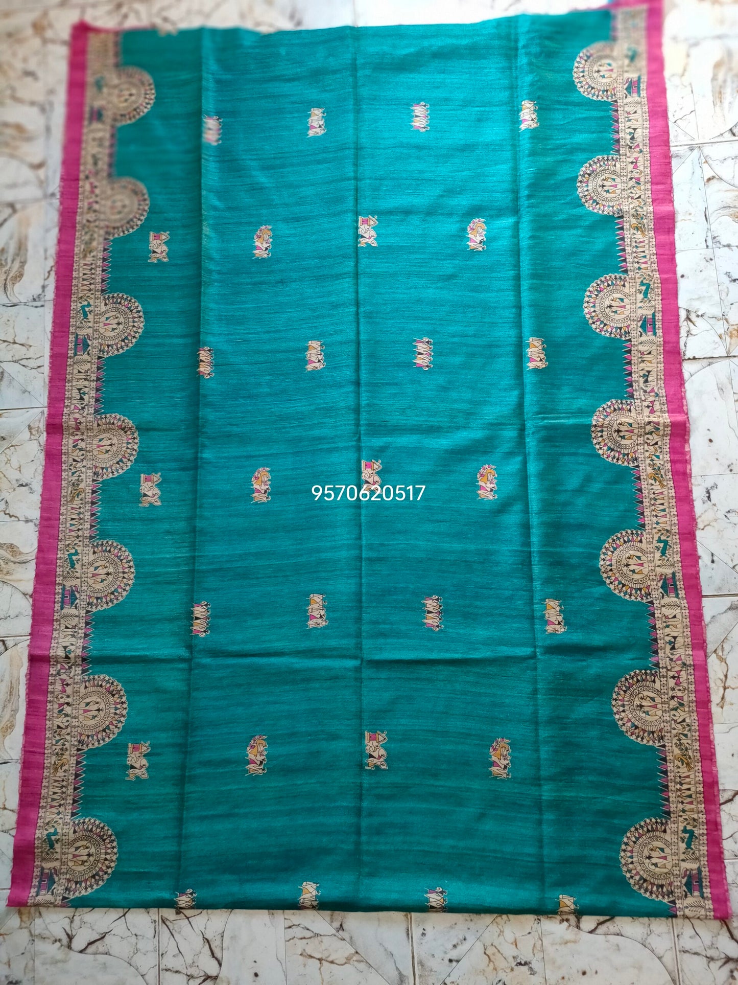 Pure Silk Tussar Ghicha Screen Printed Saree image 7