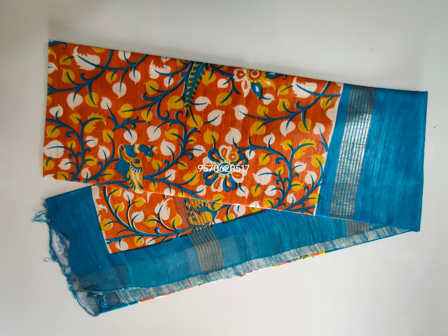 Pure Silk Tussar Ghicha Screen Printed Saree image 4