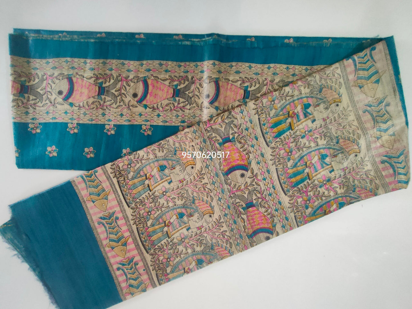 Pure Silk Tussar Ghicha Screen Printed Saree image 3