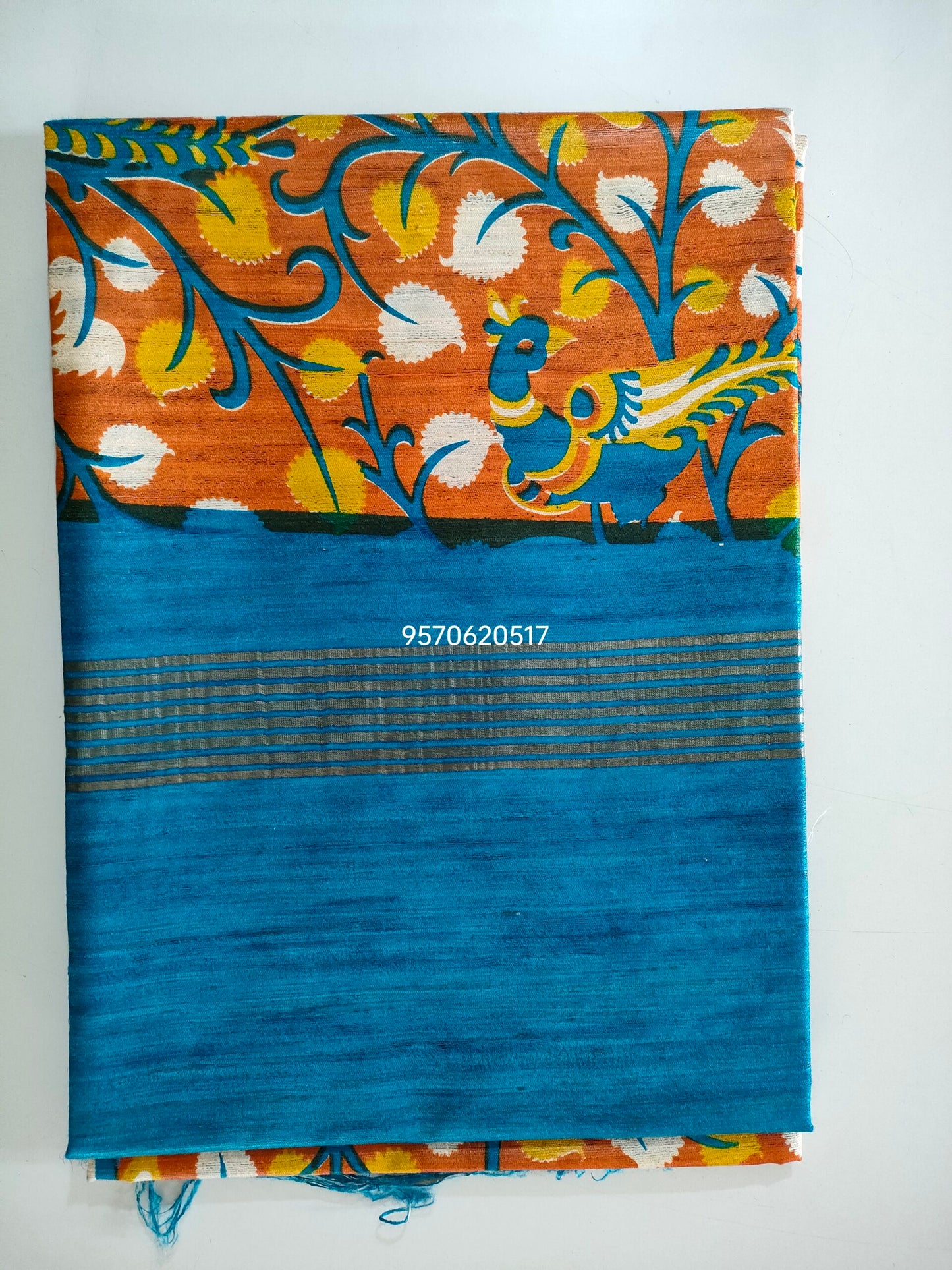 Pure Silk Tussar Ghicha Screen Printed Saree image 2