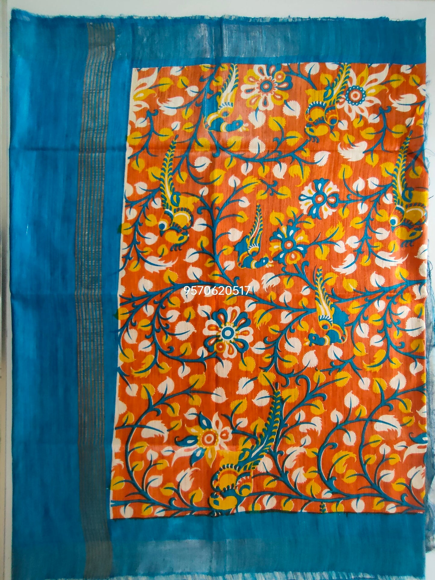 Pure Silk Tussar Ghicha Screen Printed Saree image 5