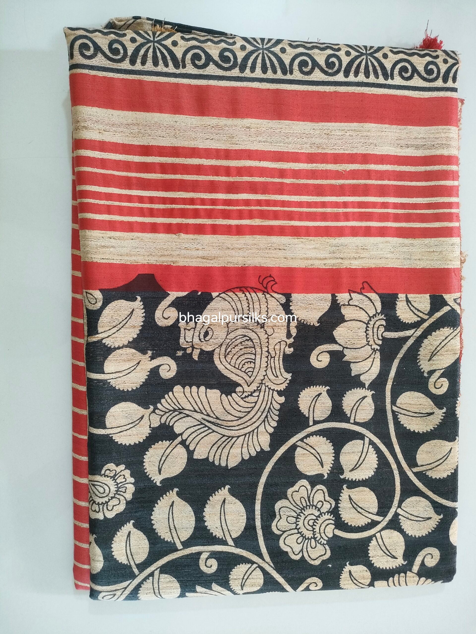 Pure Silk Tussar Ghicha Screen Printed Saree image 1