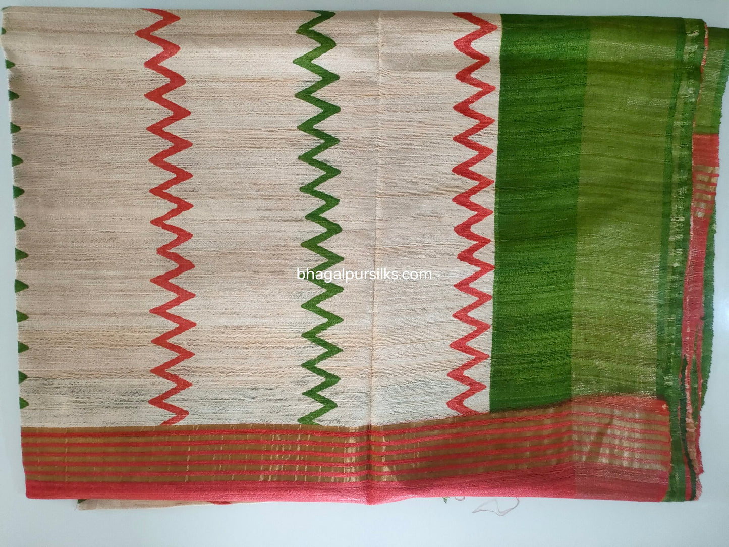 Pure Silk Tussar Ghicha Screen Printed Saree image 1