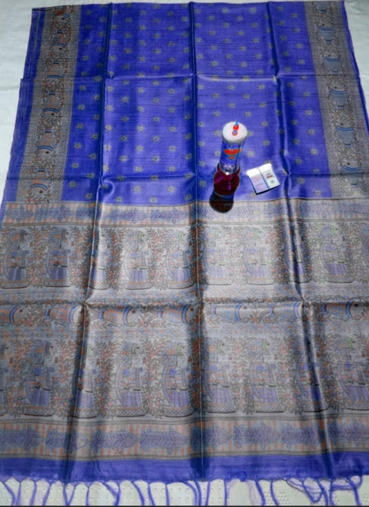 Pure Silk Tussar Ghicha Screen Printed Saree image 0