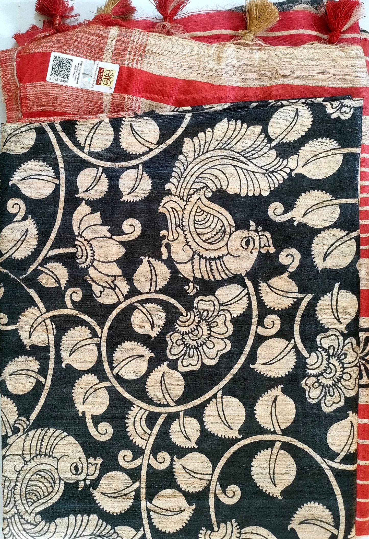 Pure Silk Tussar Ghicha Screen Printed Saree image 3