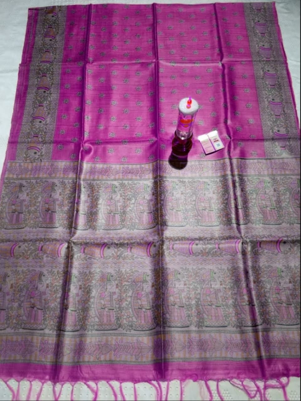 Pure Silk Tussar Ghicha Screen Printed Saree image 0