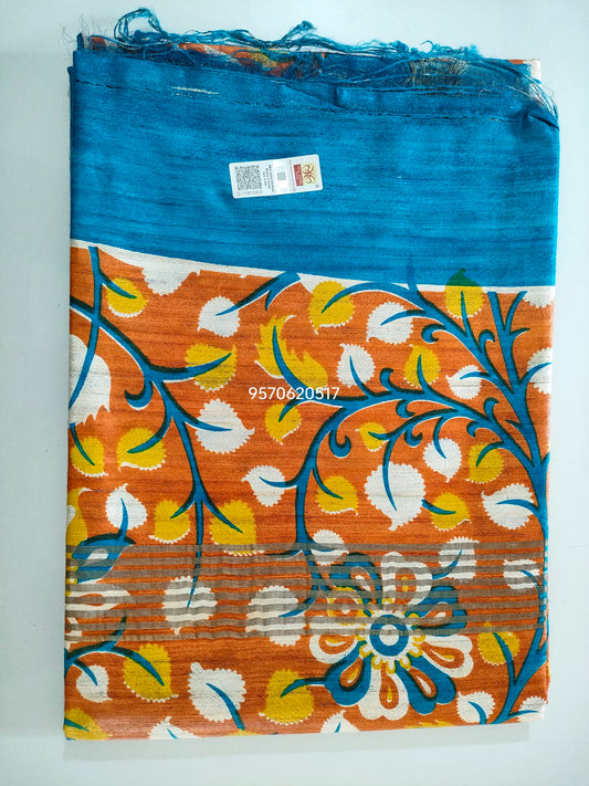 Pure Silk Tussar Ghicha Screen Printed Saree image 1