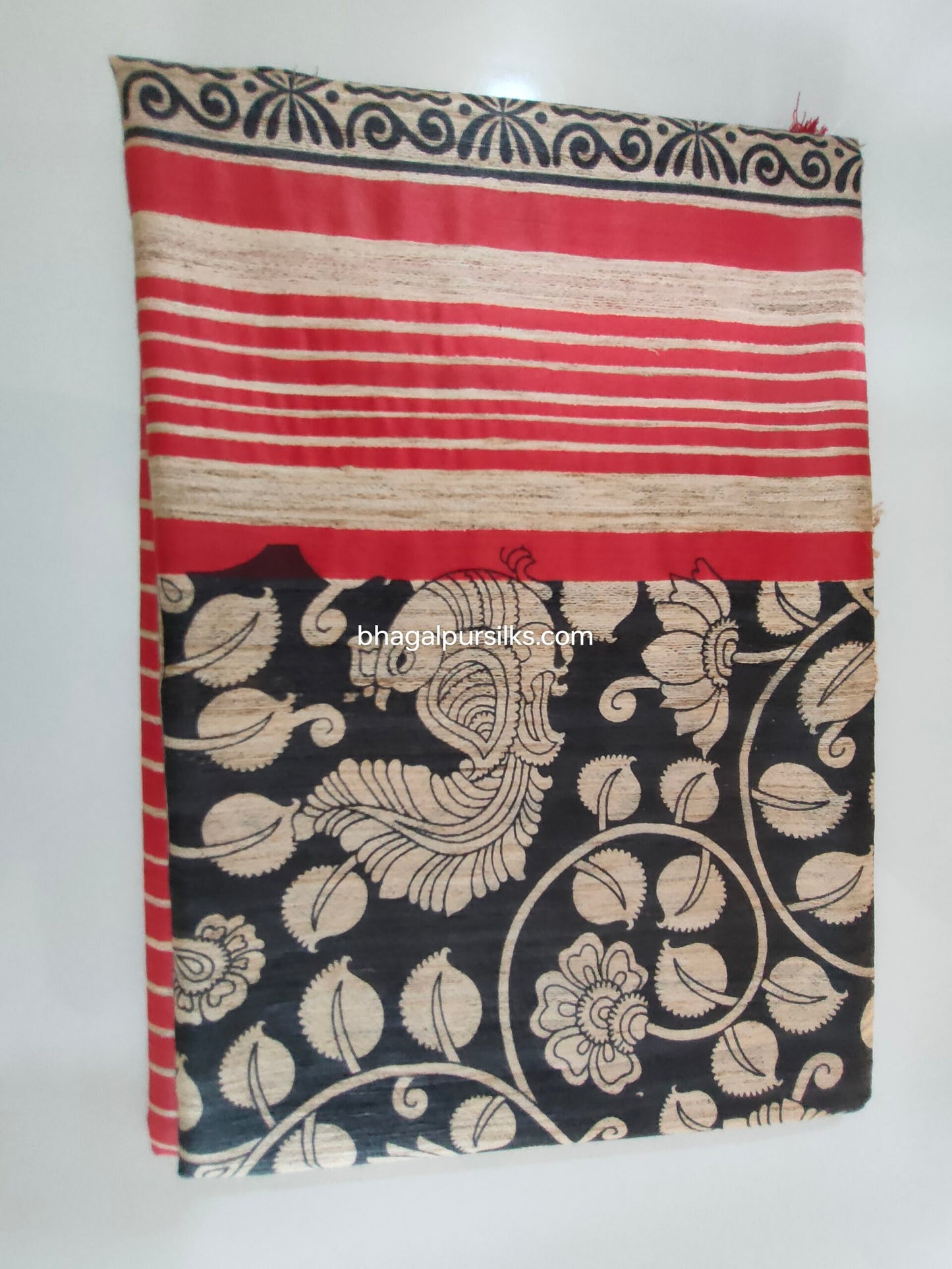 Pure Silk Tussar Ghicha Screen Printed Saree image 2