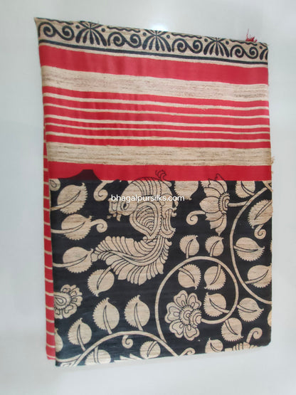 Pure Silk Tussar Ghicha Screen Printed Saree image 2