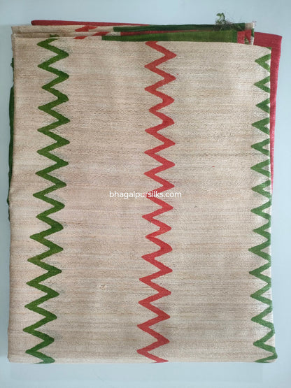 Pure Silk Tussar Ghicha Screen Printed Saree image 2