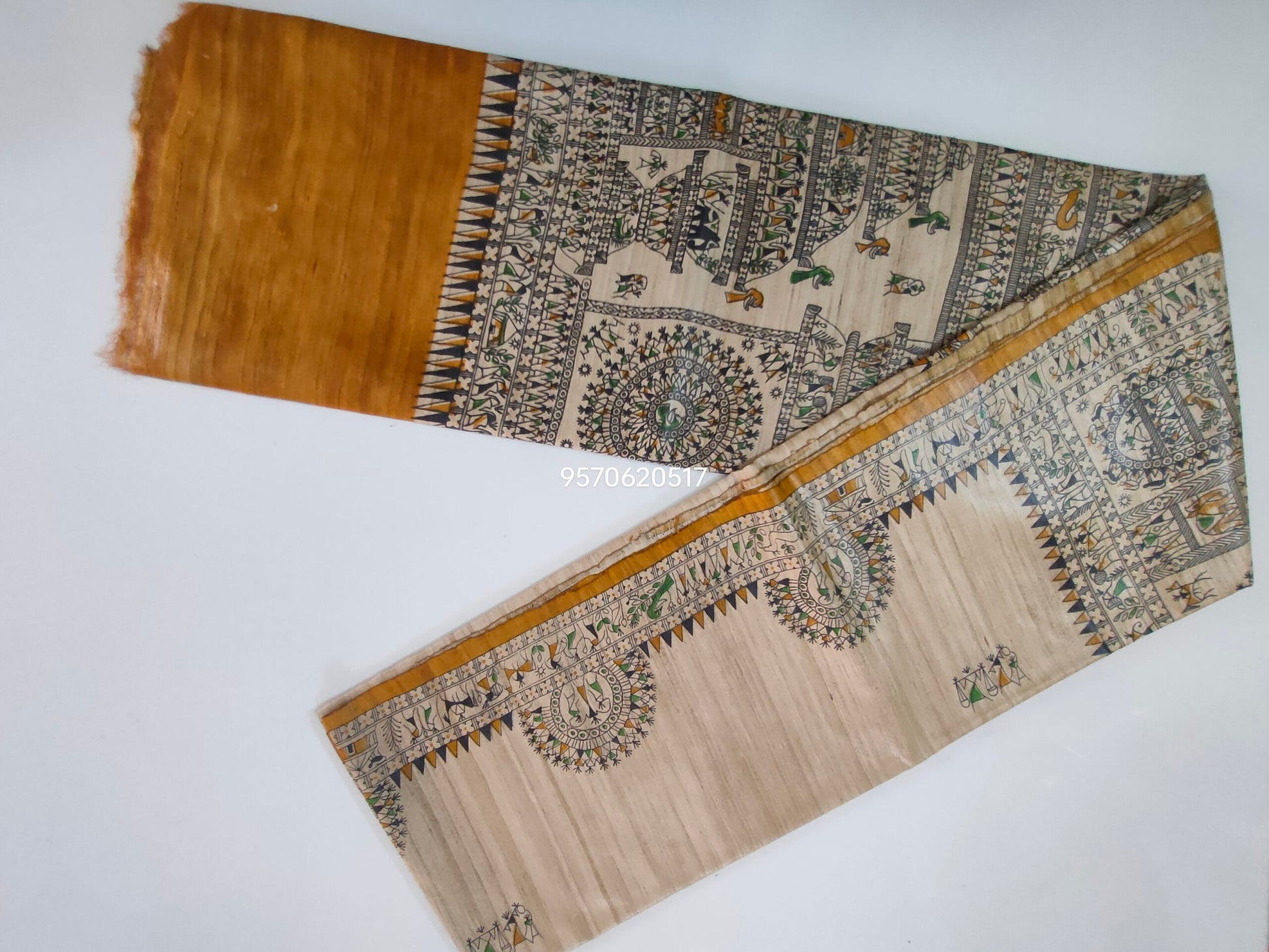 Pure Silk Tussar Ghicha Screen Printed Saree image 4