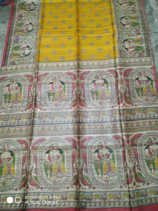 Pure Silk Tussar Ghicha Screen Printed Saree image 0