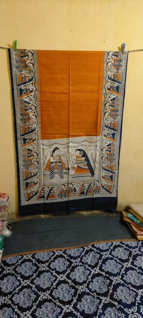 Pure Silk Tussar Ghicha Screen Printed Saree image 0