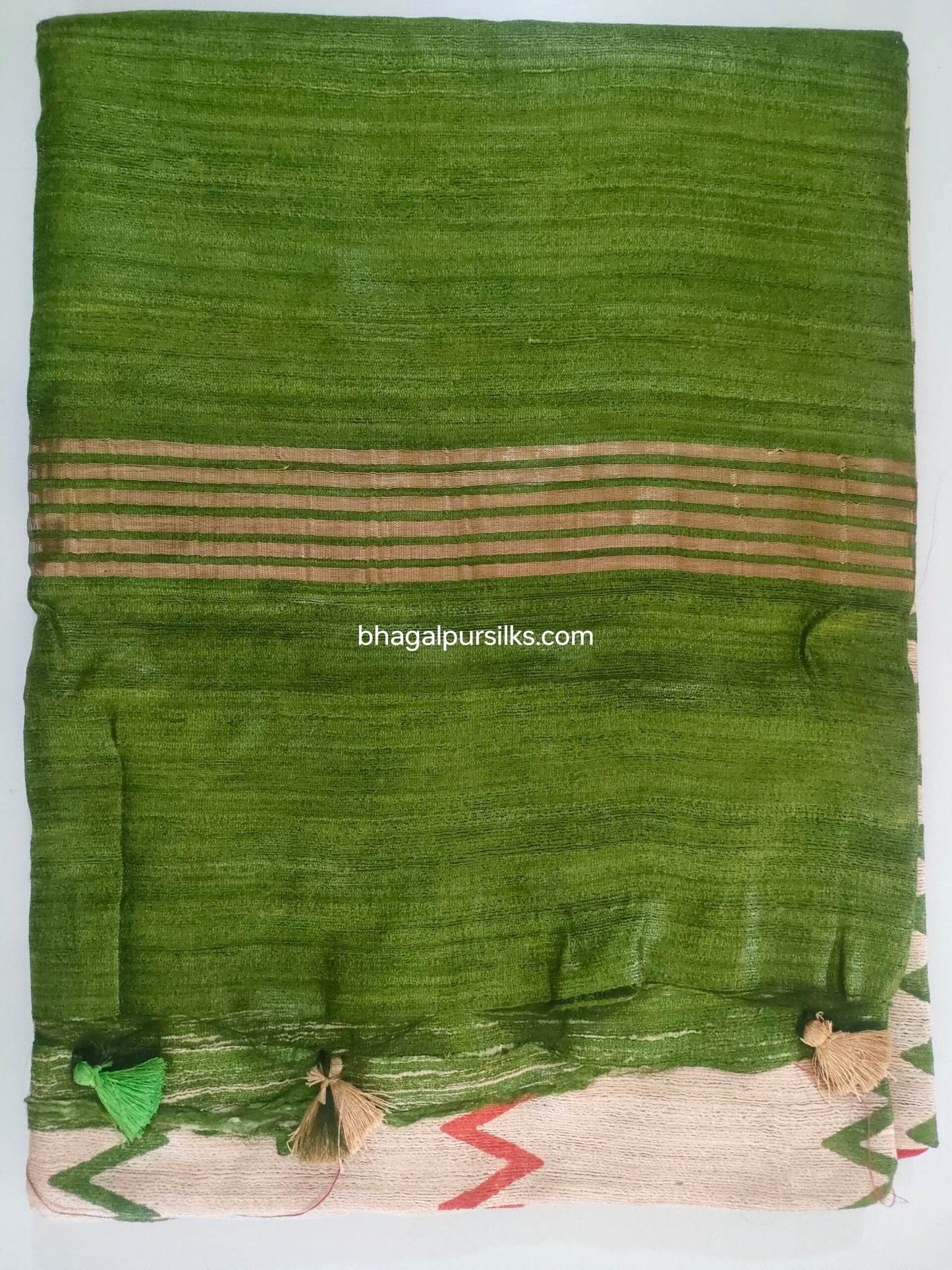 Pure Silk Tussar Ghicha Screen Printed Saree image 3