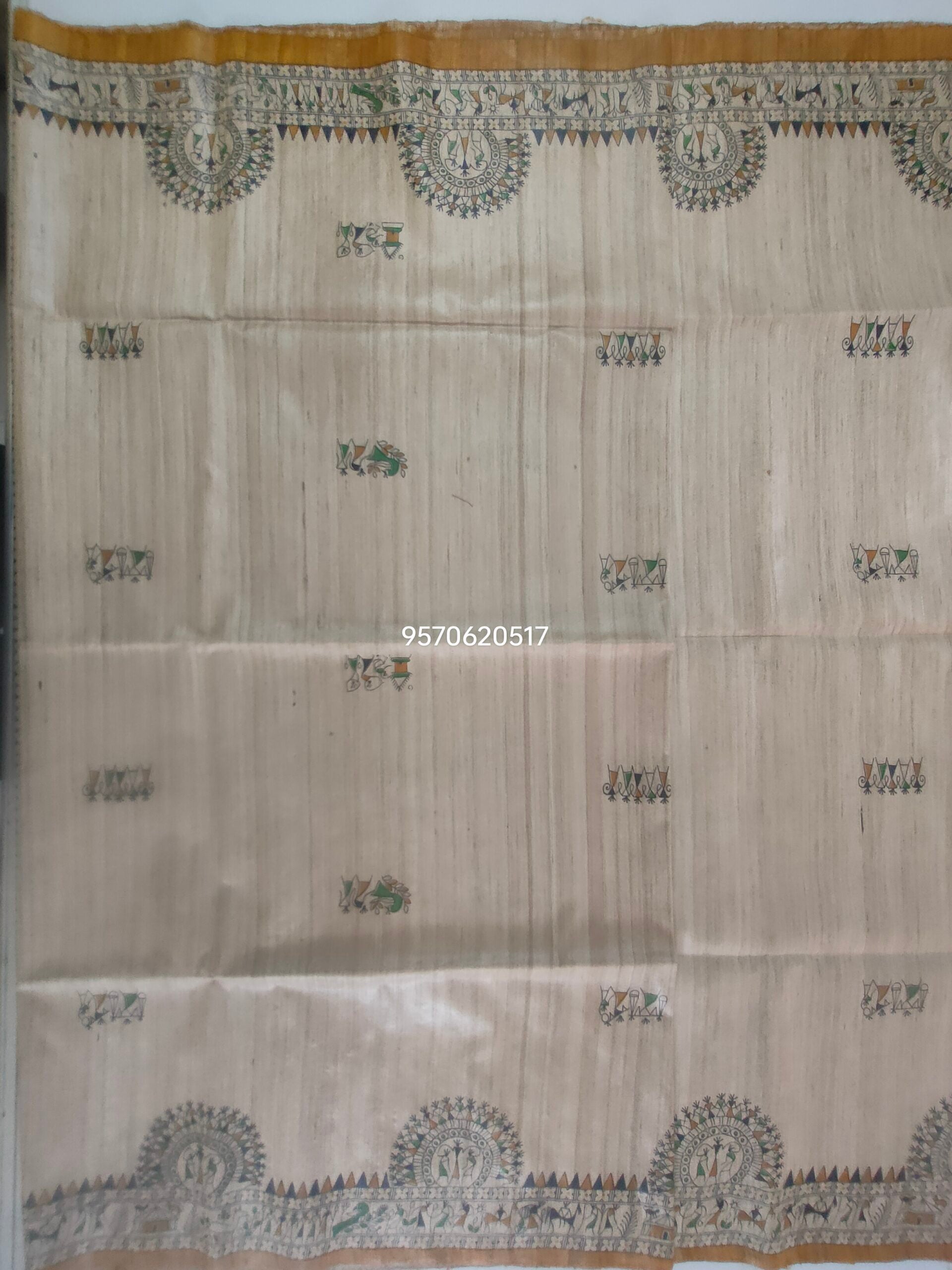 Pure Silk Tussar Ghicha Screen Printed Saree image 6