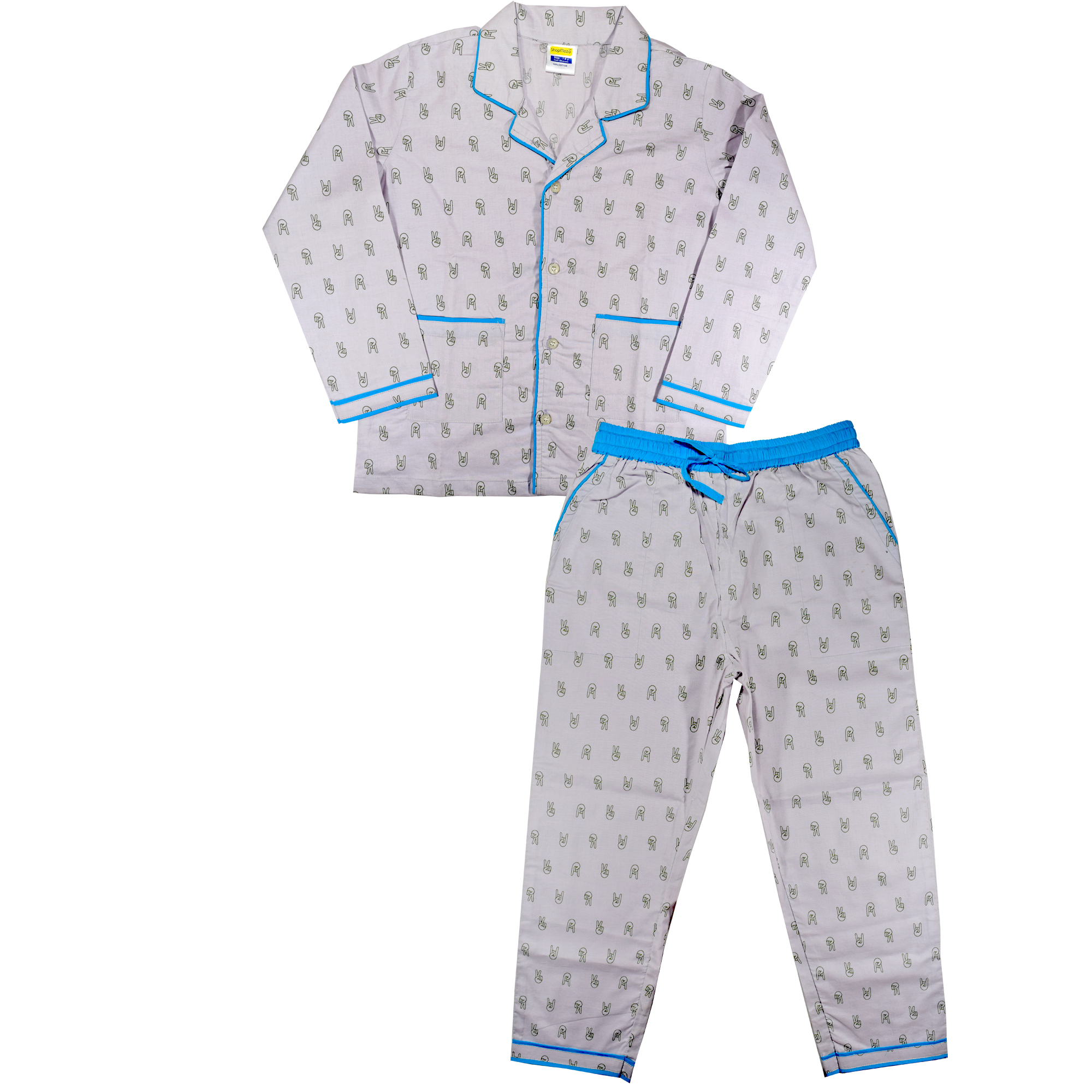 Buy Blue 100% Cotton Print Abstract Police Night Suit For Boys by Knitting  Doodles Online at Aza Fashions.