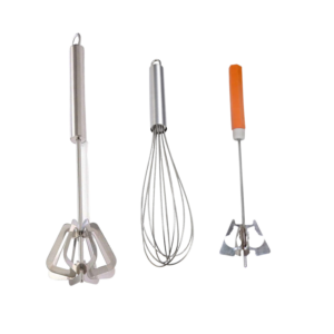 De' Luce Stainless Steel Spring Whisk Egg Beater Milk Blender for Blending, Whisking Pack of 3