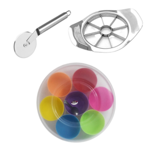 De' Luce Plane Masala Spice box With SS Pizza Cutter & Apple Cutter Combo Pack of 3