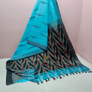 Bhagalpuri Handloom Pure Cotton Ikkat Saree for Women