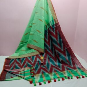 Bhagalpuri Handloom Pure Cotton Ikkat Saree for Women