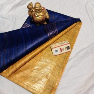 Pure Silk Tussar Ghicha Saree with Woven Zari Border