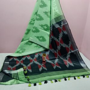 Bhagalpuri Handloom Pure Cotton Ikkat Saree for Women