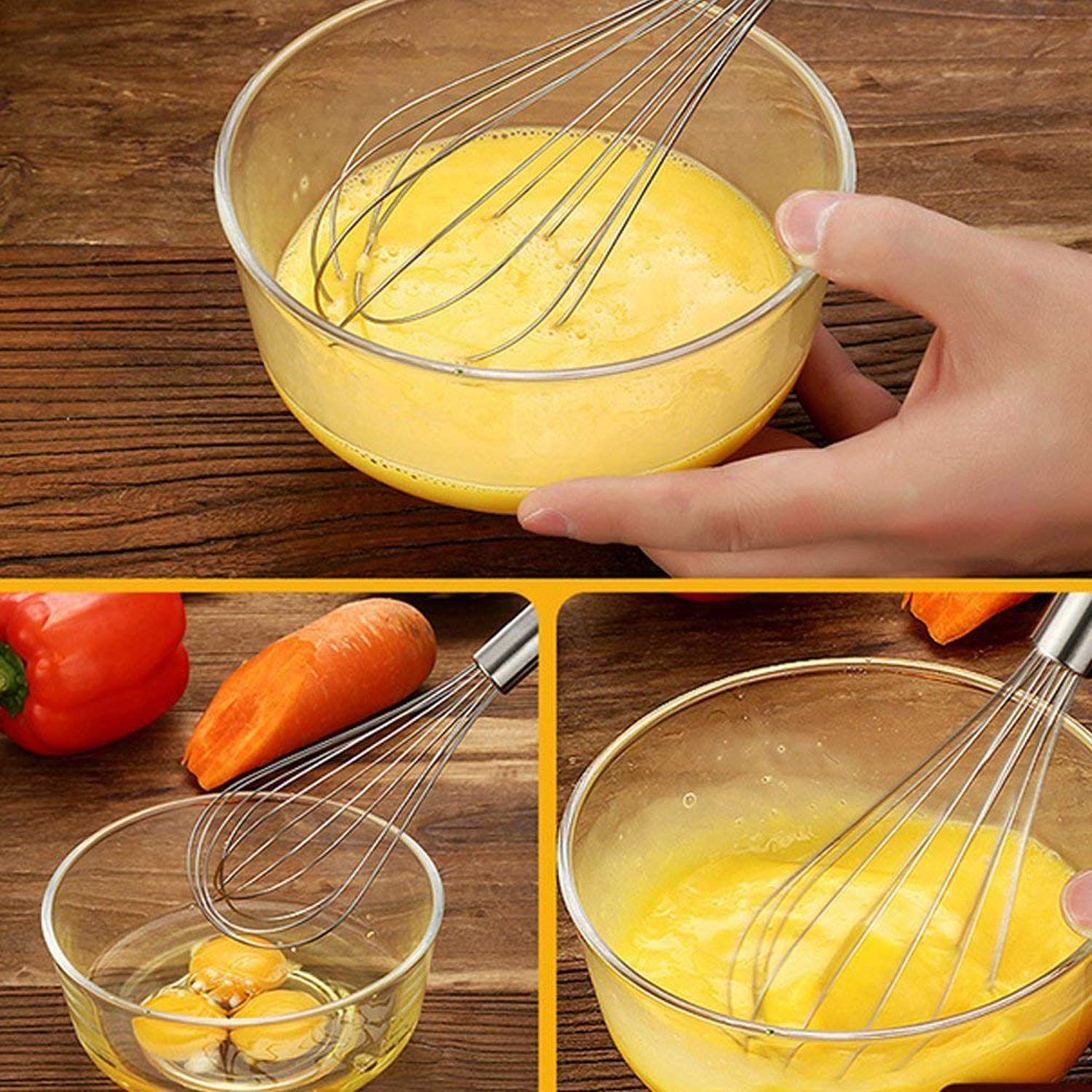 De' Luce Stainless Steel Spring Whisk Egg Beater Milk Blender for Blending, Whisking Pack of 3 (Copy) - Image 9