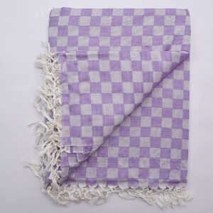 Bhagalpuri Chadar Chekered 52X96 inch Purple