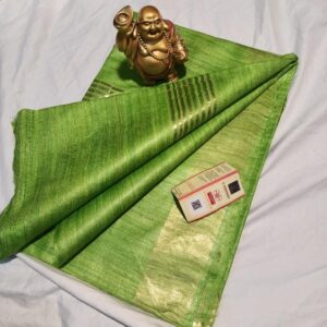 Pure Silk Tussar Ghicha Saree with Woven Zari Border