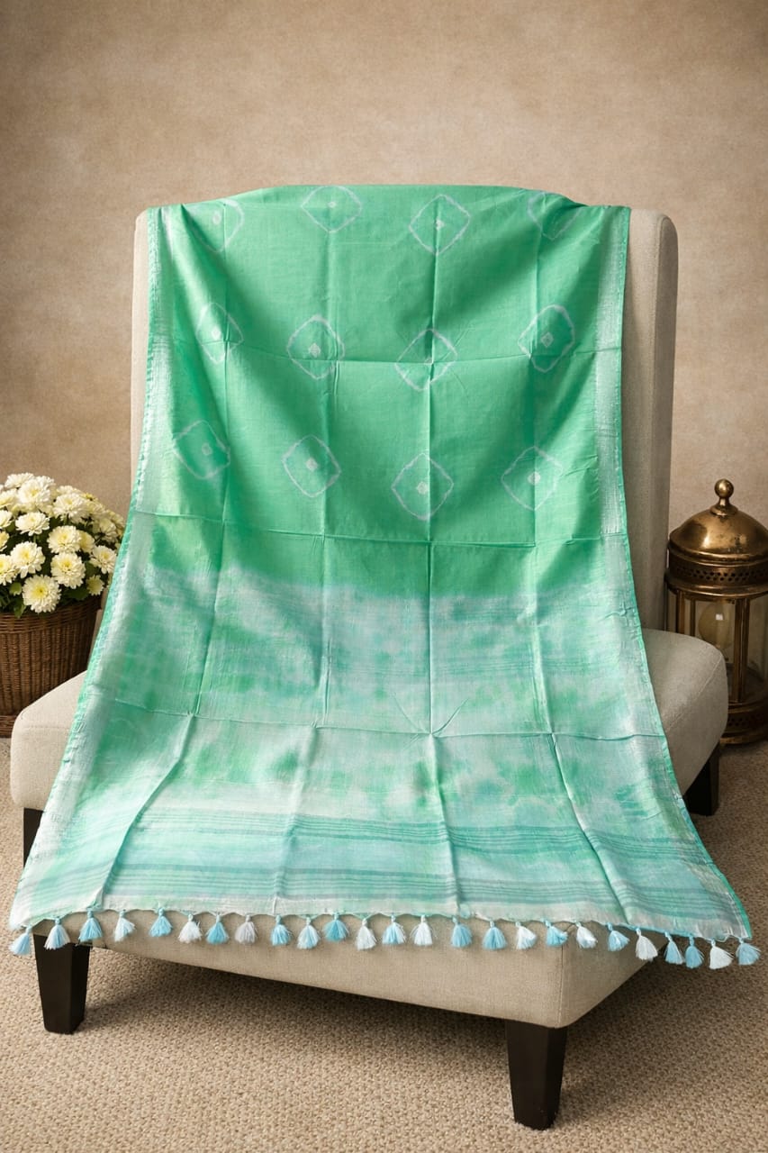 Cotton shibori saree - Image 3