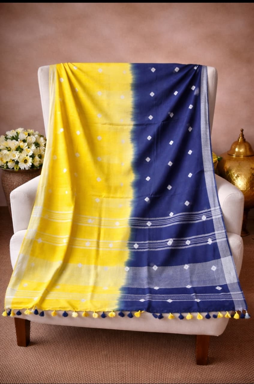 Cotton shibori saree - Image 6