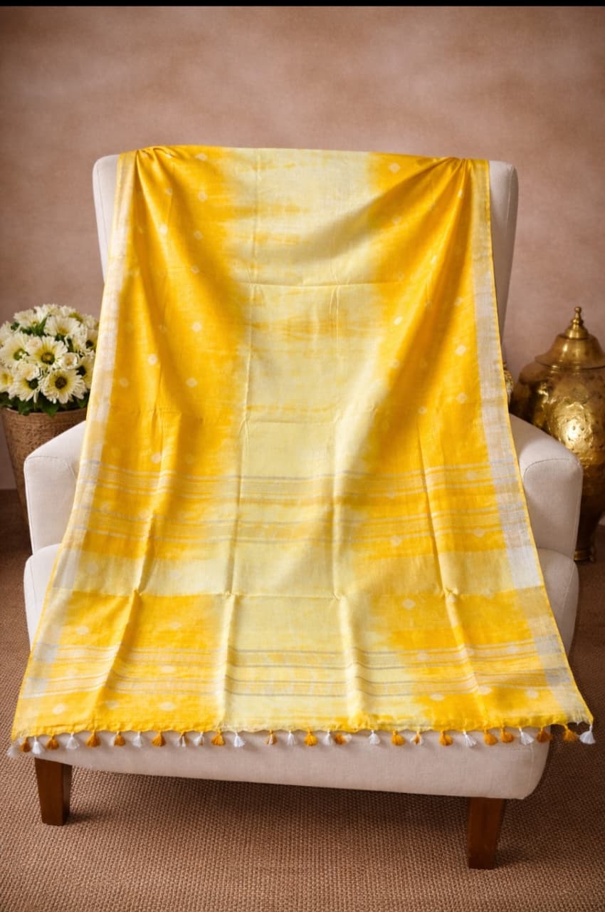 Cotton shibori saree - Image 8