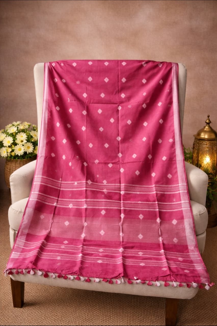 Cotton shibori saree - Image 3