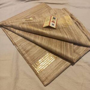 Pure Silk Tussar Ghicha Saree with Woven Zari Border