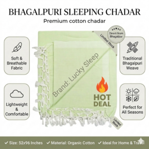 Lucky Sleep Bhagalpuri Andi Chadar Double Thread 53 X 96 inch Parrot Green