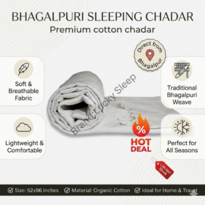 Lucky Sleep Bhagalpuri Andi Chadar Double Thread 53 X 96 inch White