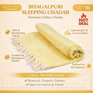 Lucky Sleep Bhagalpuri Andi Dull Chadar Double Thread 54 X 100 inch Lemmon