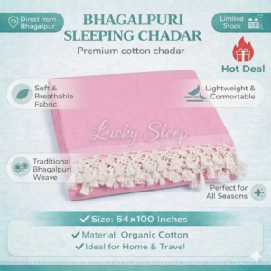 Lucky Sleep Bhagalpuri Andi Dull Chadar Double Thread 54 X 100 inch Pink