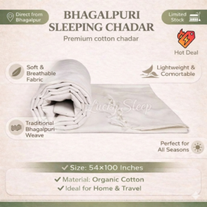Lucky Sleep Bhagalpuri Andi Dull Chadar Double Thread 54 X 100 inch White