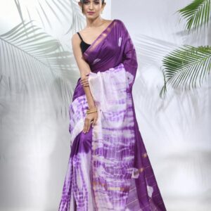 Bhagalpuri Handloom Cotton Shibori Print Saree for Women