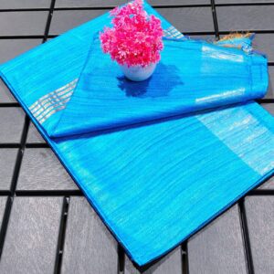 Pure Silk Tussar Ghicha Saree with Woven Zari Border