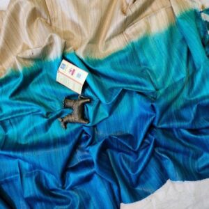 Triple Dye Pure Tussar Ghicha Silk Saree