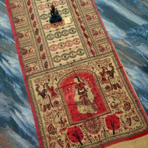 Tussar Ghicha Madhubani HandPainted Full Body Saree