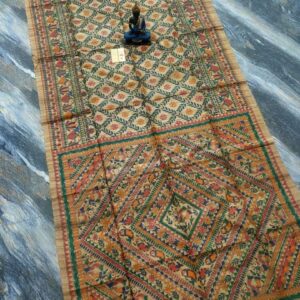 Tussar Ghicha Madhubani HandPainted Full Body Saree